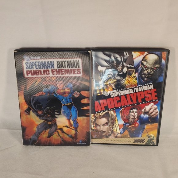 DC Universe Lot of 2 DVD: Superman / Batman Apocalypse + Public Enemies - Picture 1 of 13
